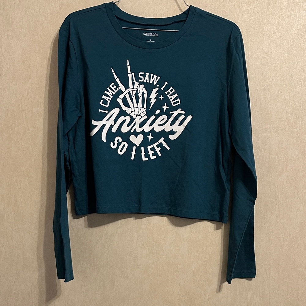NWOT Wild Fable Dark Teal Long Sleeve Graphic Tee